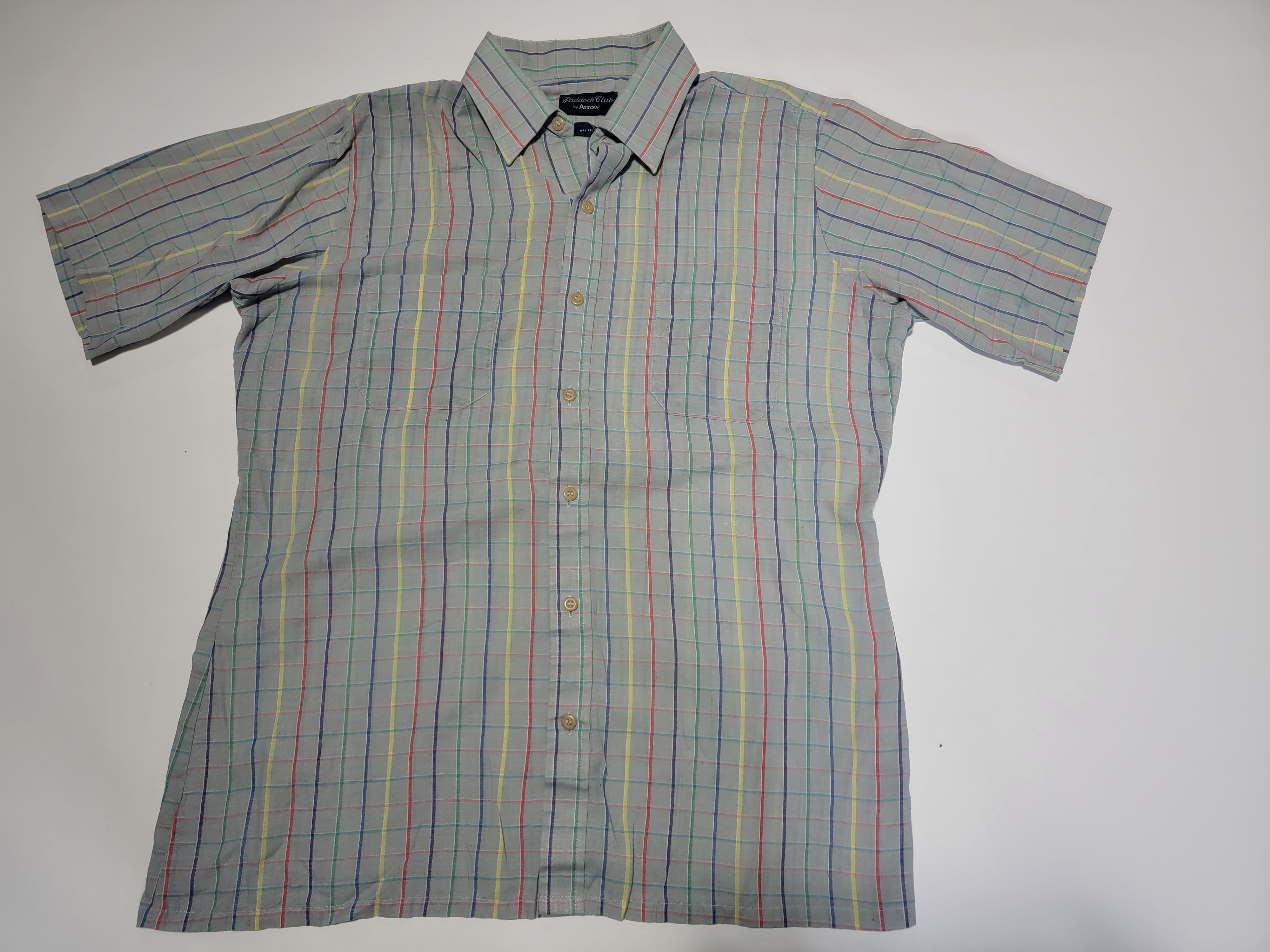 Paddock Club By Arrow Vintage 80's Striped Button Up Shirt