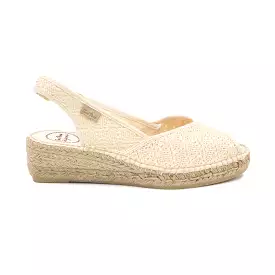 Peep toe wedges in jute in Ecru colour - Blanca-AD