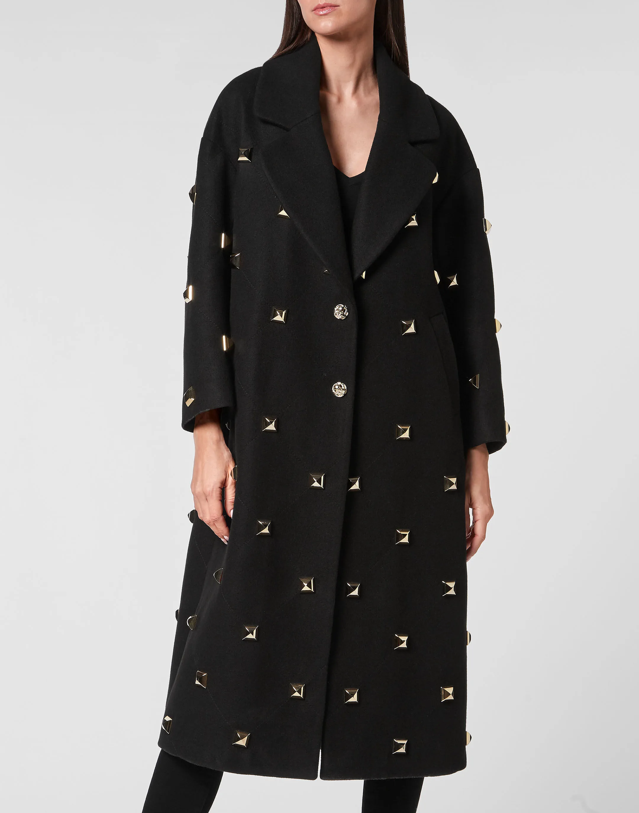 PHILIPP PLEIN Oversize Coat Studs