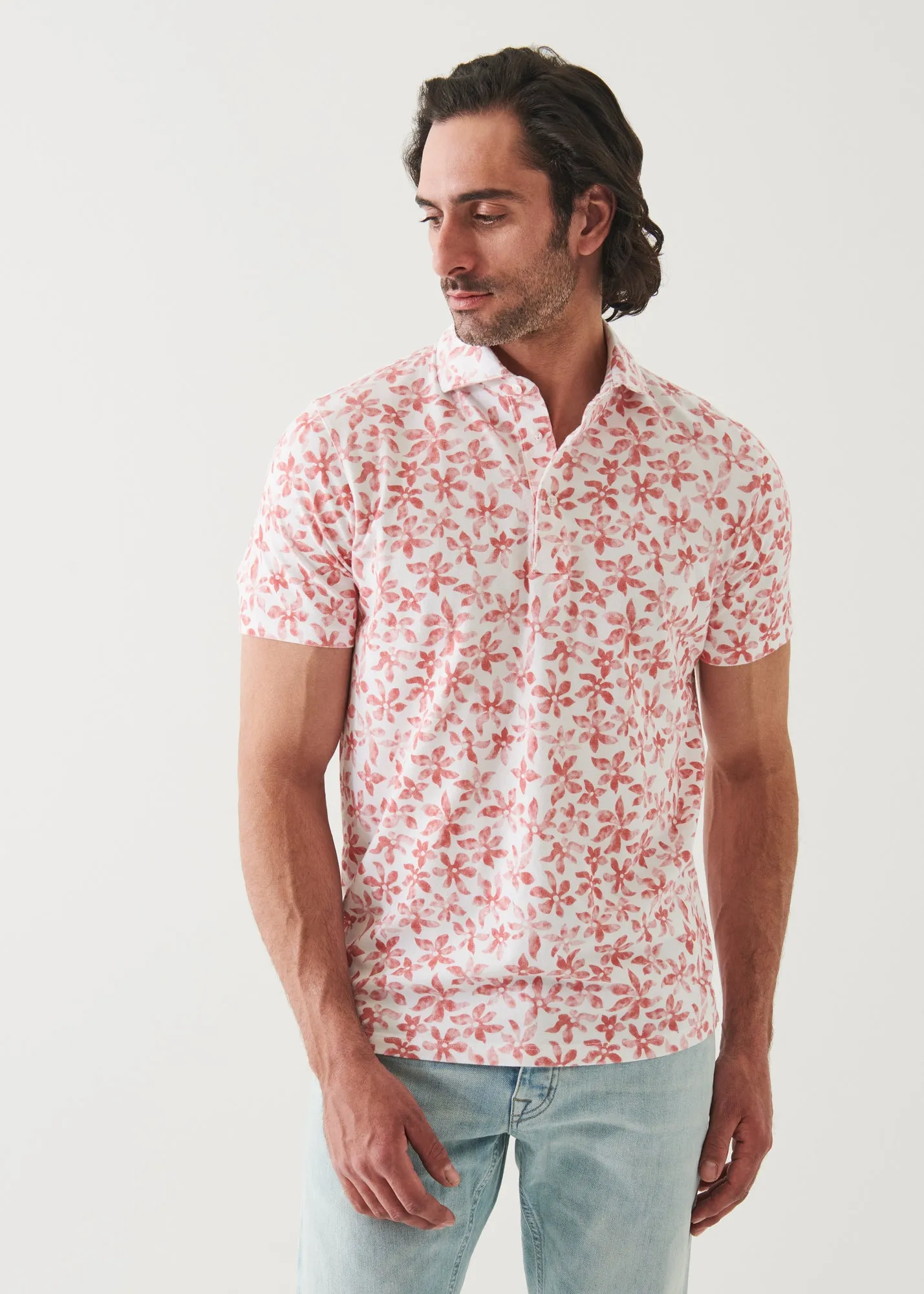 PIMA COTTON STRETCH PRINTED POLO