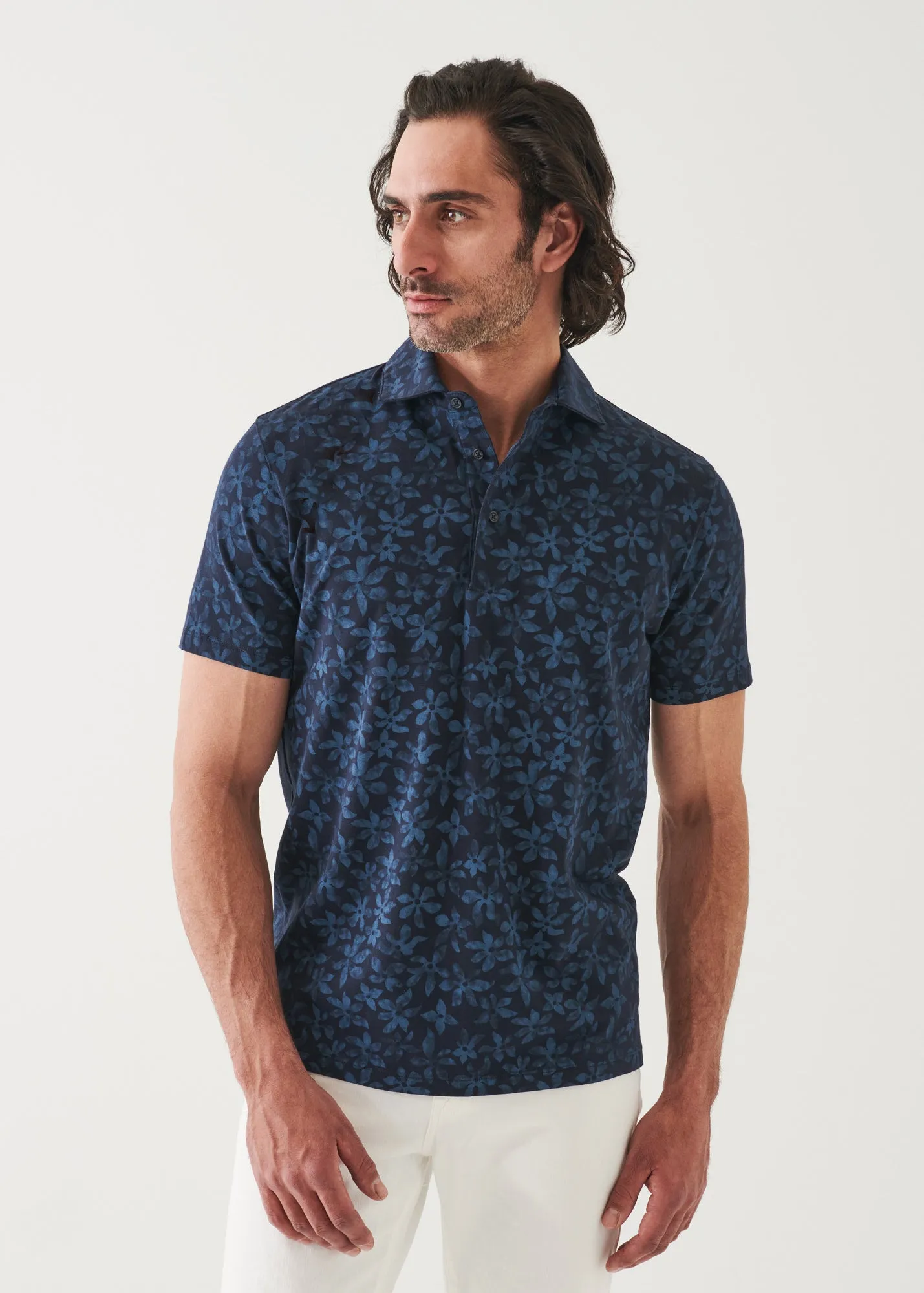 PIMA COTTON STRETCH PRINTED POLO