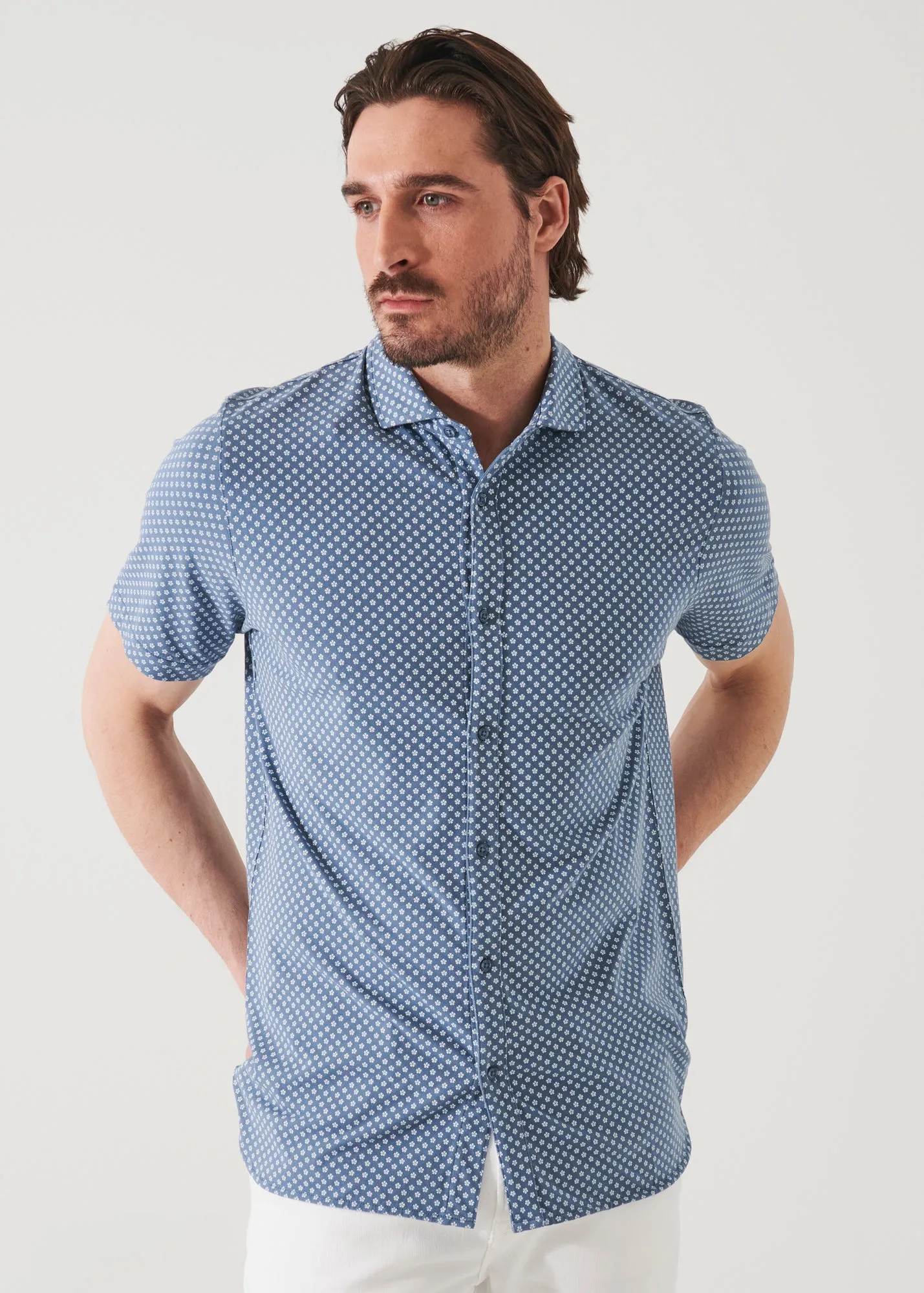 PIMA COTTON STRETCH PRINTED SHIRT