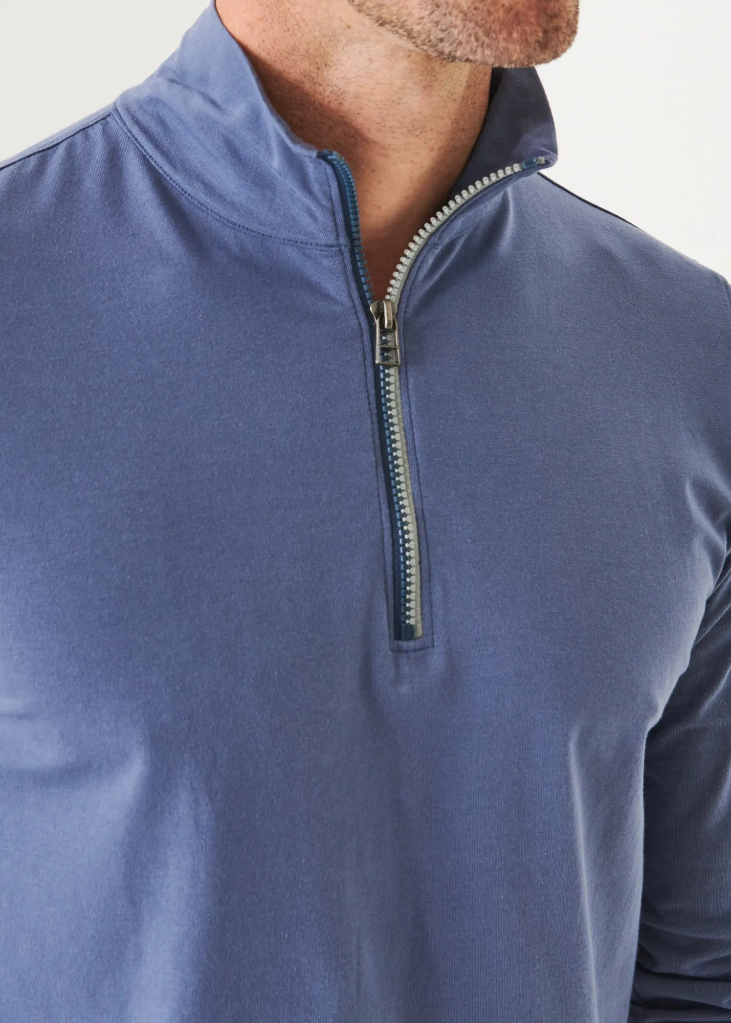 PIMA COTTON STRETCH ZIP MOCK