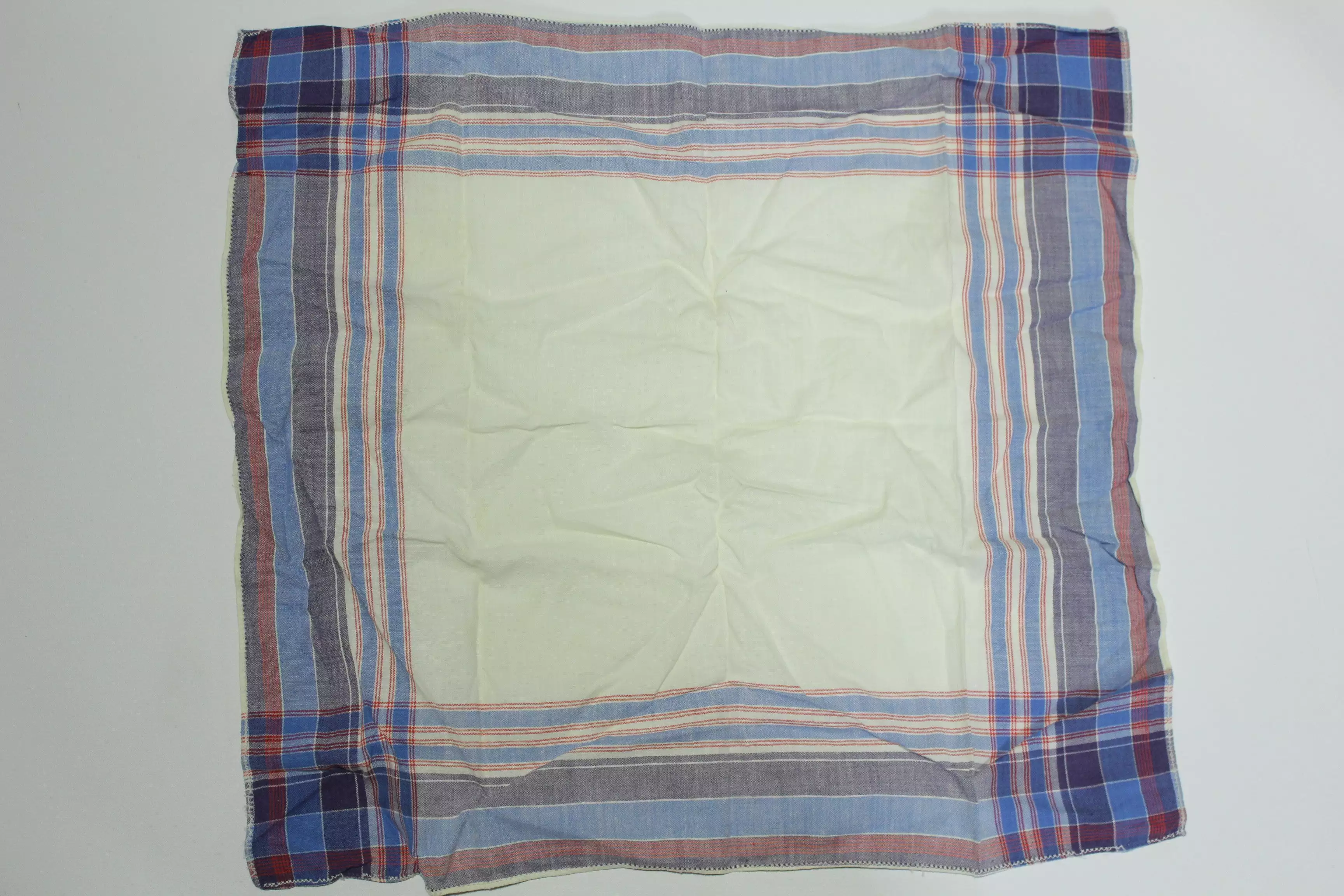 Plaid 70's Vintage Hanky / Handkerchief