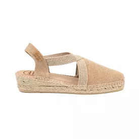 Plain Canvas Wedge Espadrille for Women - Verdi-V