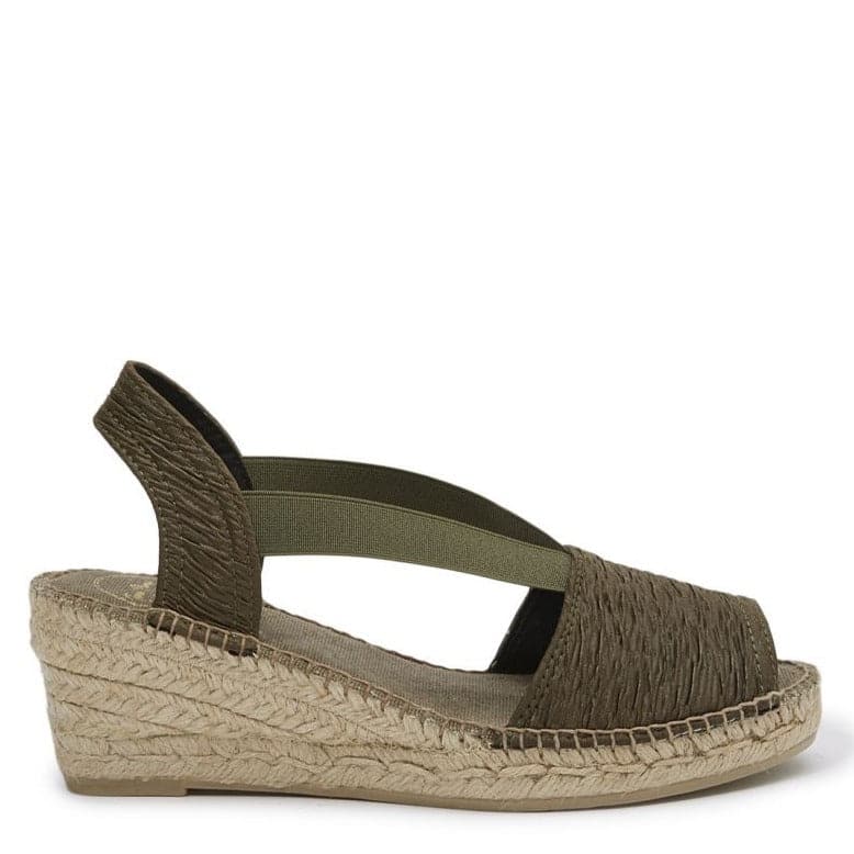 Plain Cotton Blend Wedge Espadrille for Women - Taga-RP