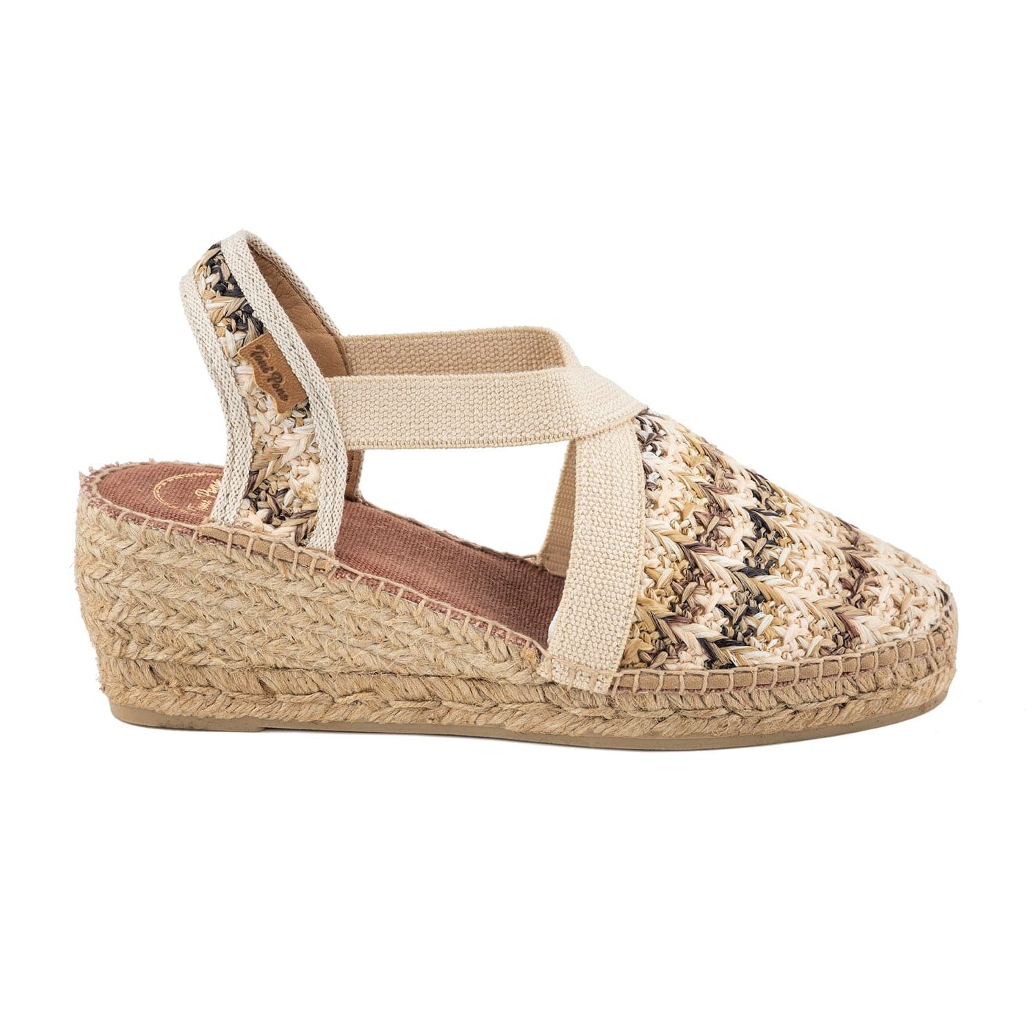 plain Cotton Blend Wedge Espadrille for Women - Terra-HK