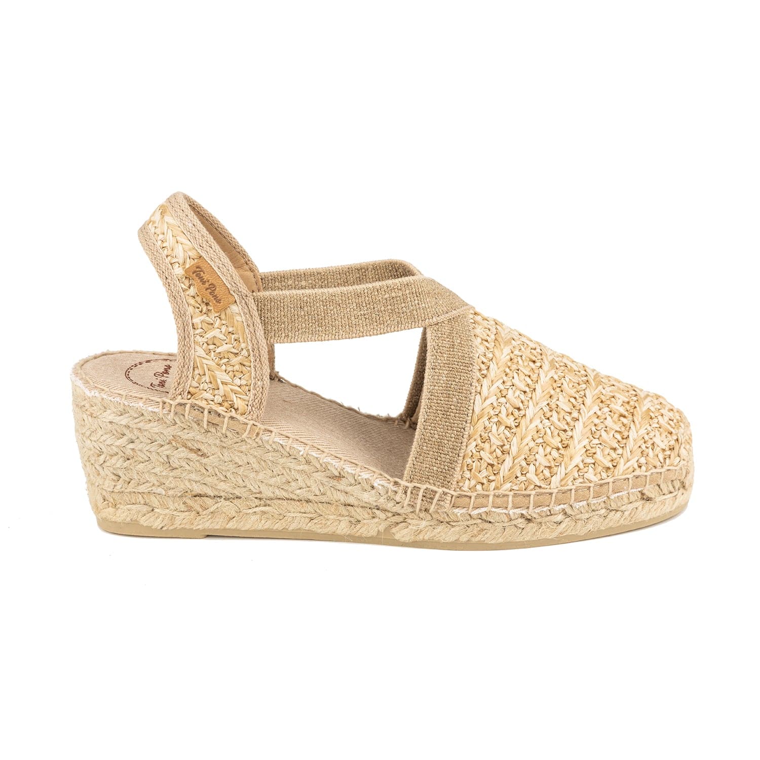 plain Cotton Blend Wedge Espadrille for Women - Terra-HK