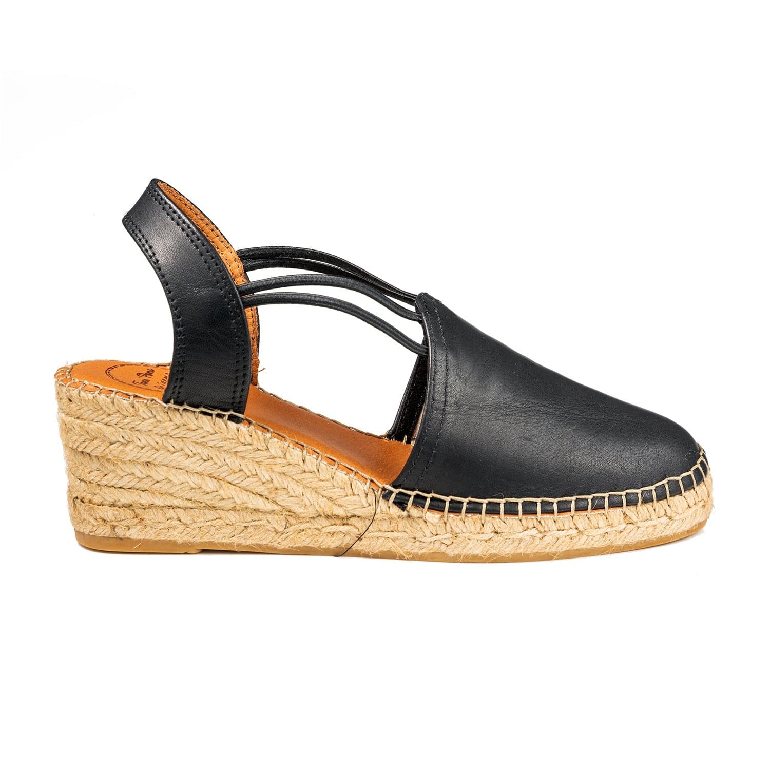 Plain Leather Wedge Espadrille for Women - Torino-P