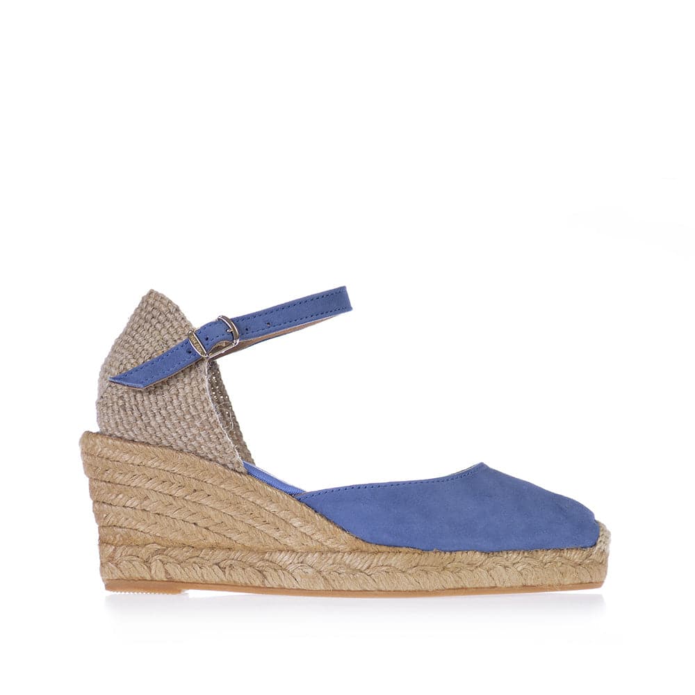 Plain Suede Leather Wedge Espadrille for Women - Lloret-5