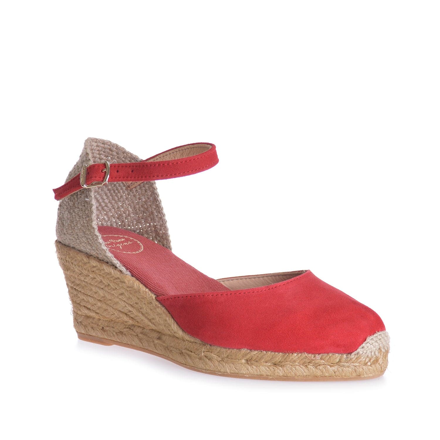 Plain Suede Leather Wedge Espadrille for Women - Lloret-5