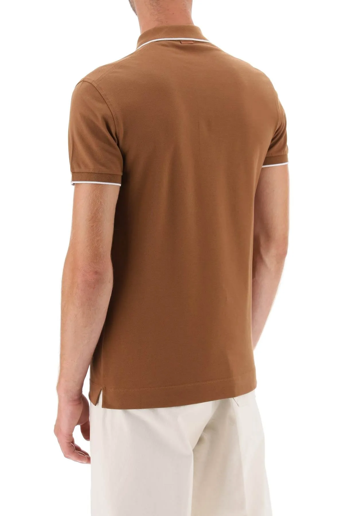 Polo Shirt In Stretch Cotton Piquet