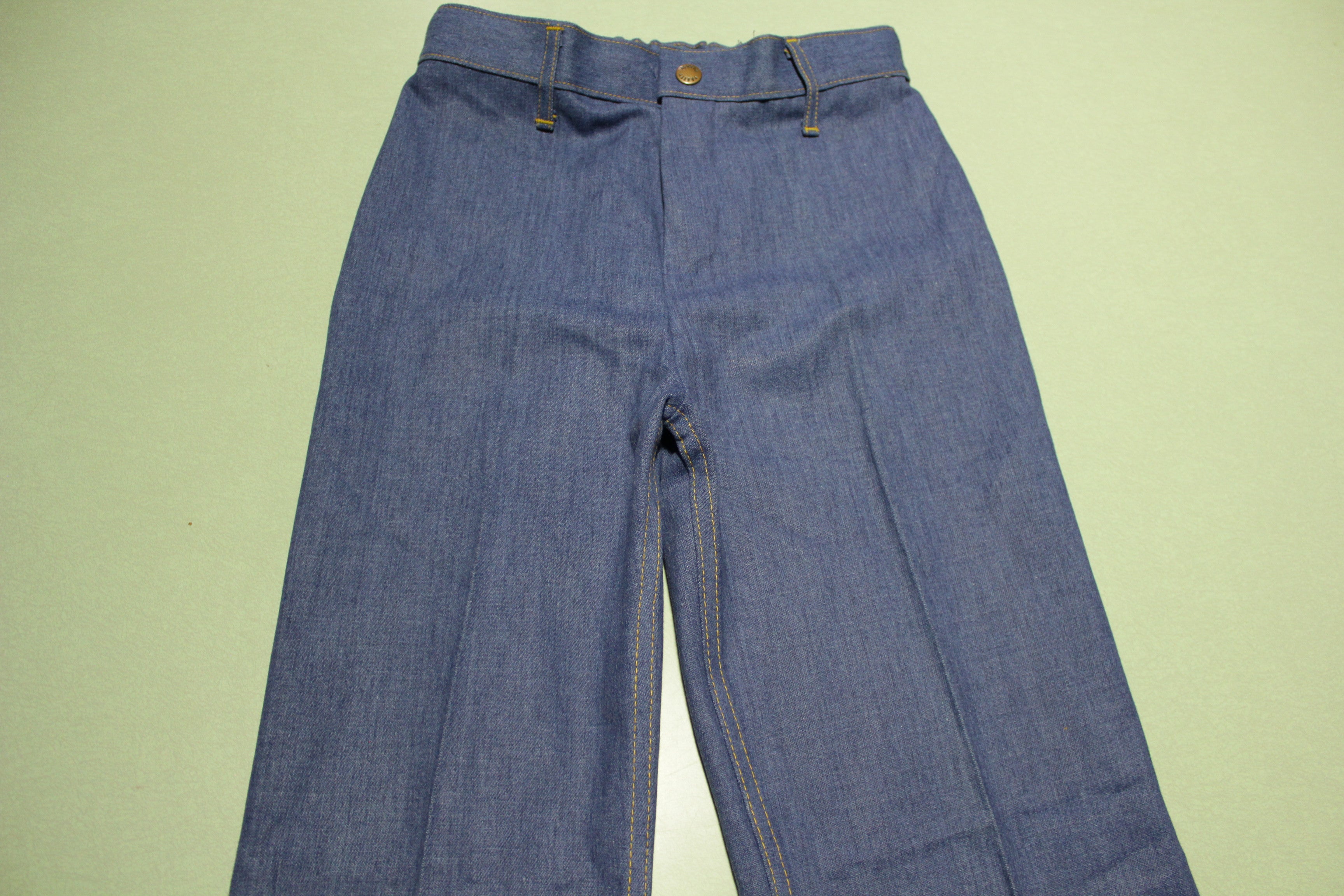 Pretty Please Striped Pocket Vintage 70's  Talon 42 Bell Bottom Denim Blue Jeans