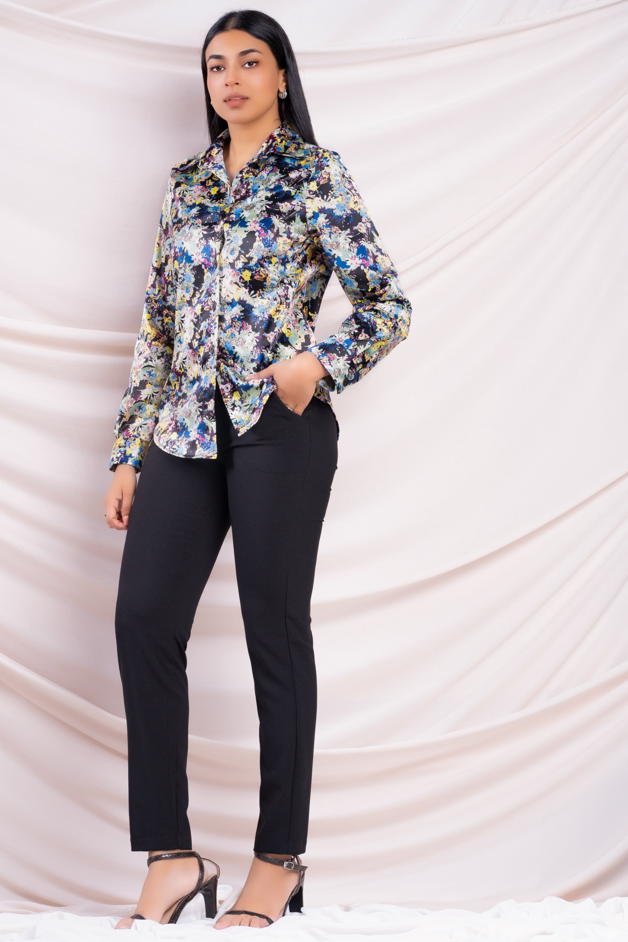 Printed Satin Shirt