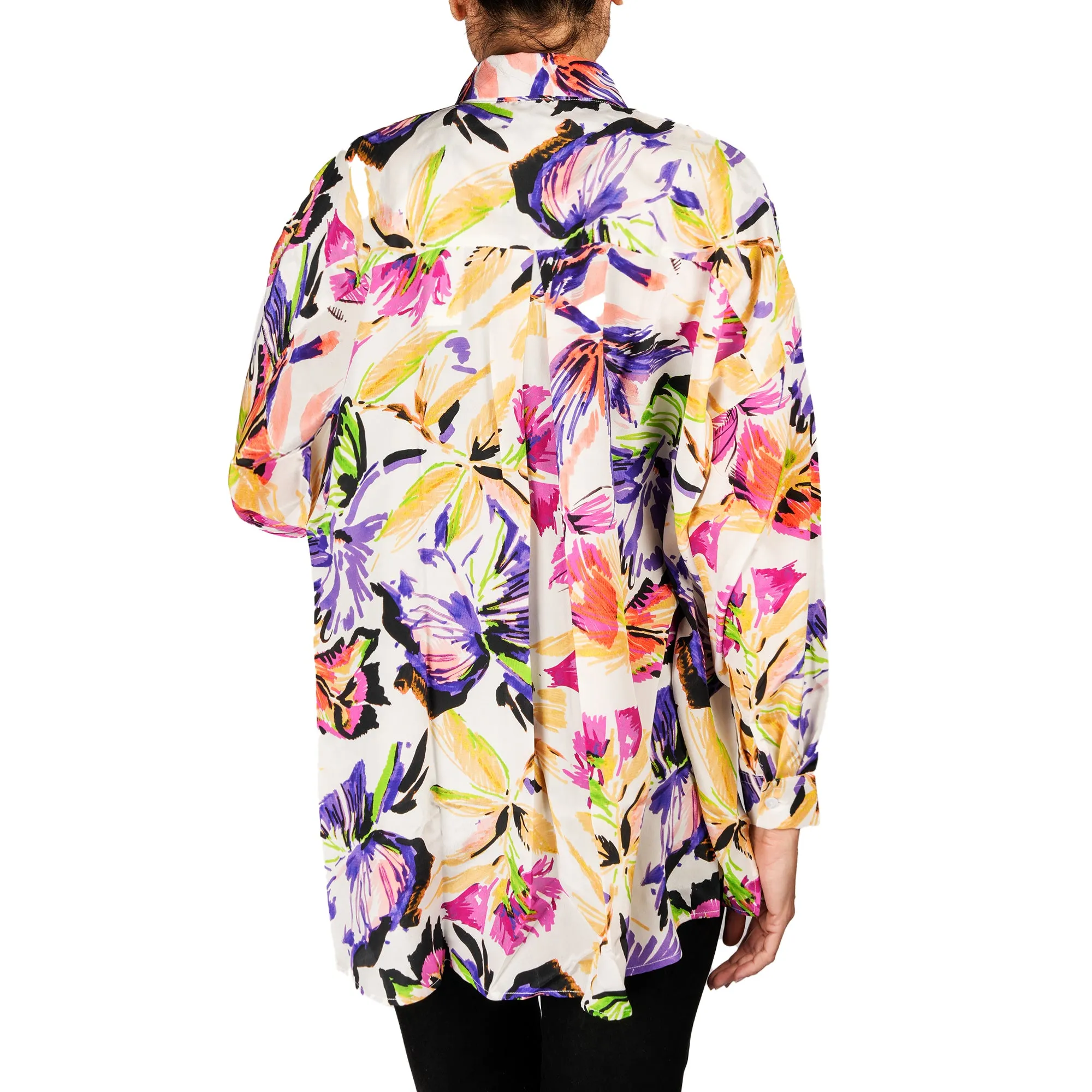 Printed Silk Shirt Purple