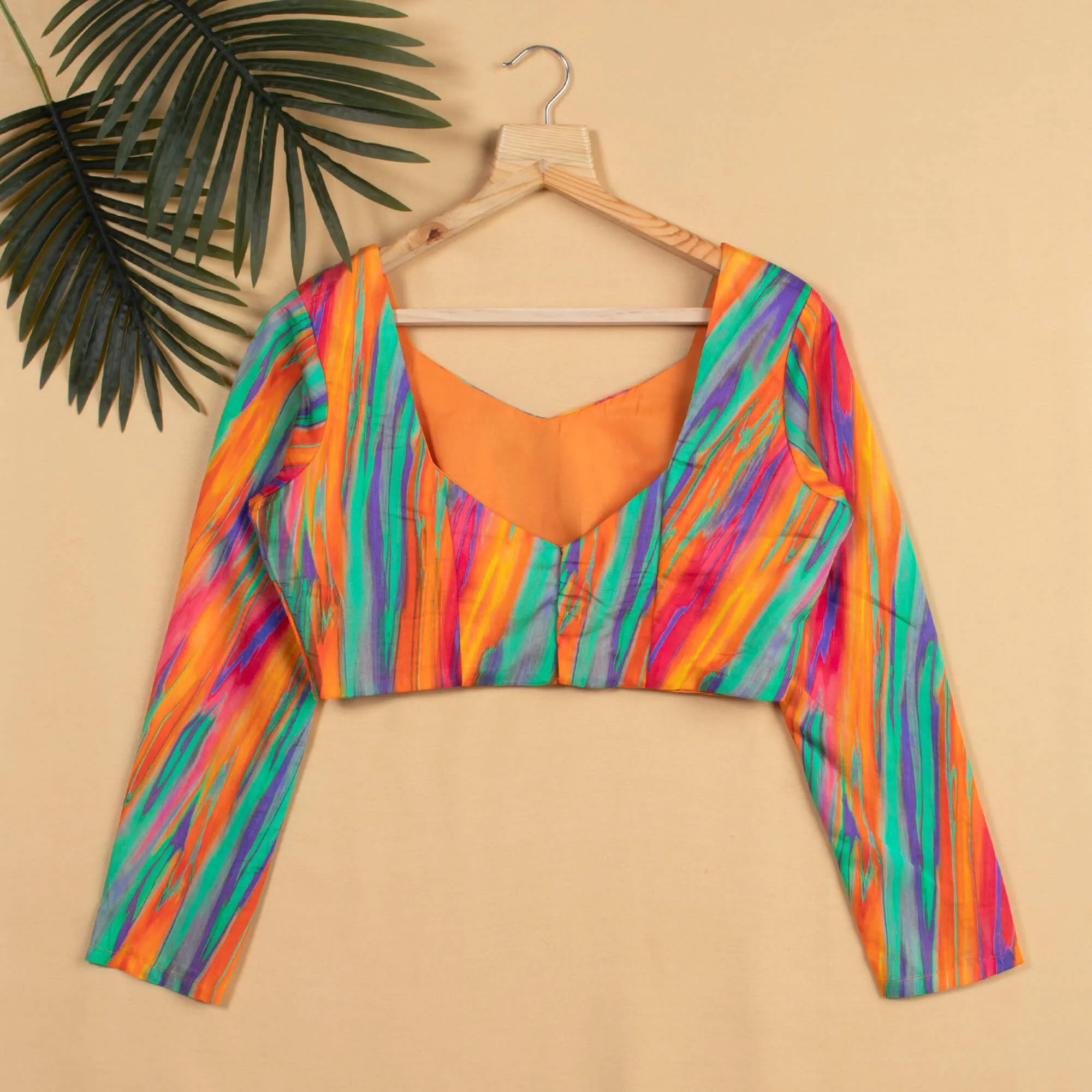 Rainbow Printed Viscose Chanderi Blouse