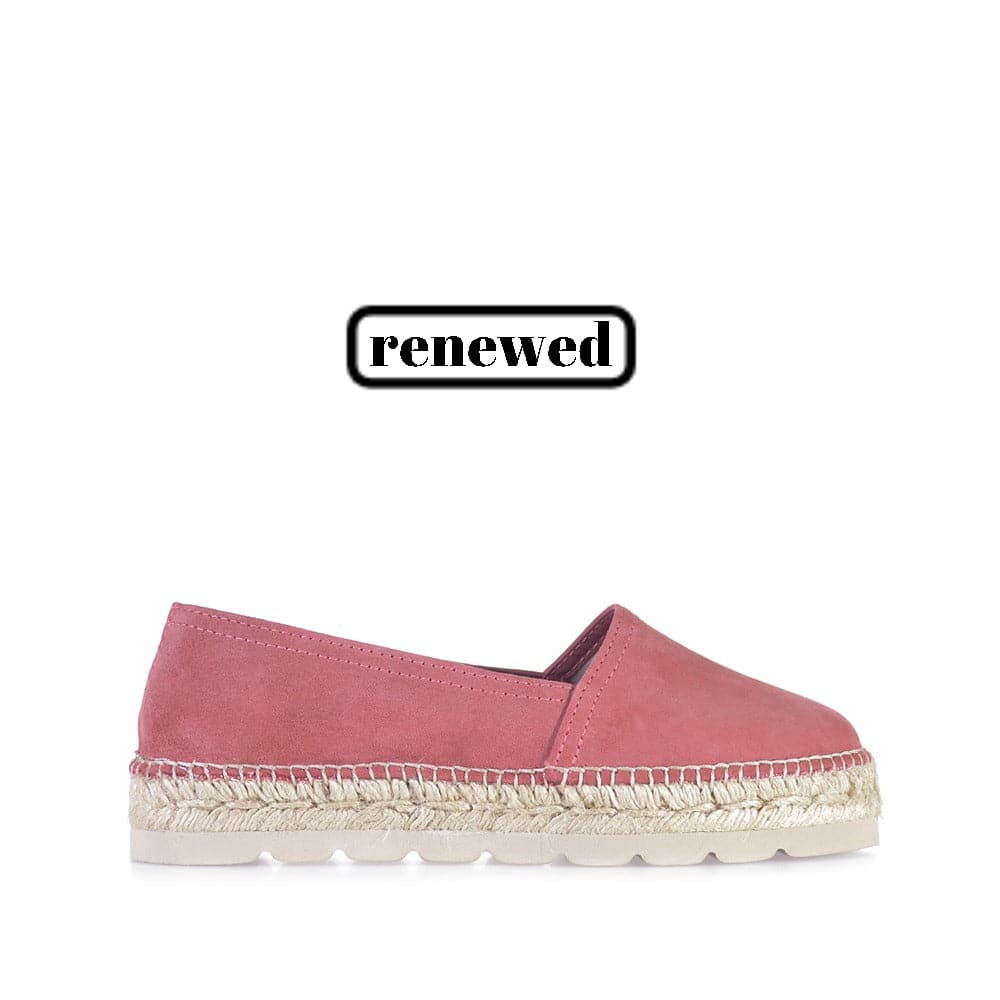 Renewed Closed Toe Suede Leather Espadrilles for Women - Alma-A