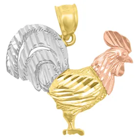 Rooster DC 10K 3 Tone Gold Pendant