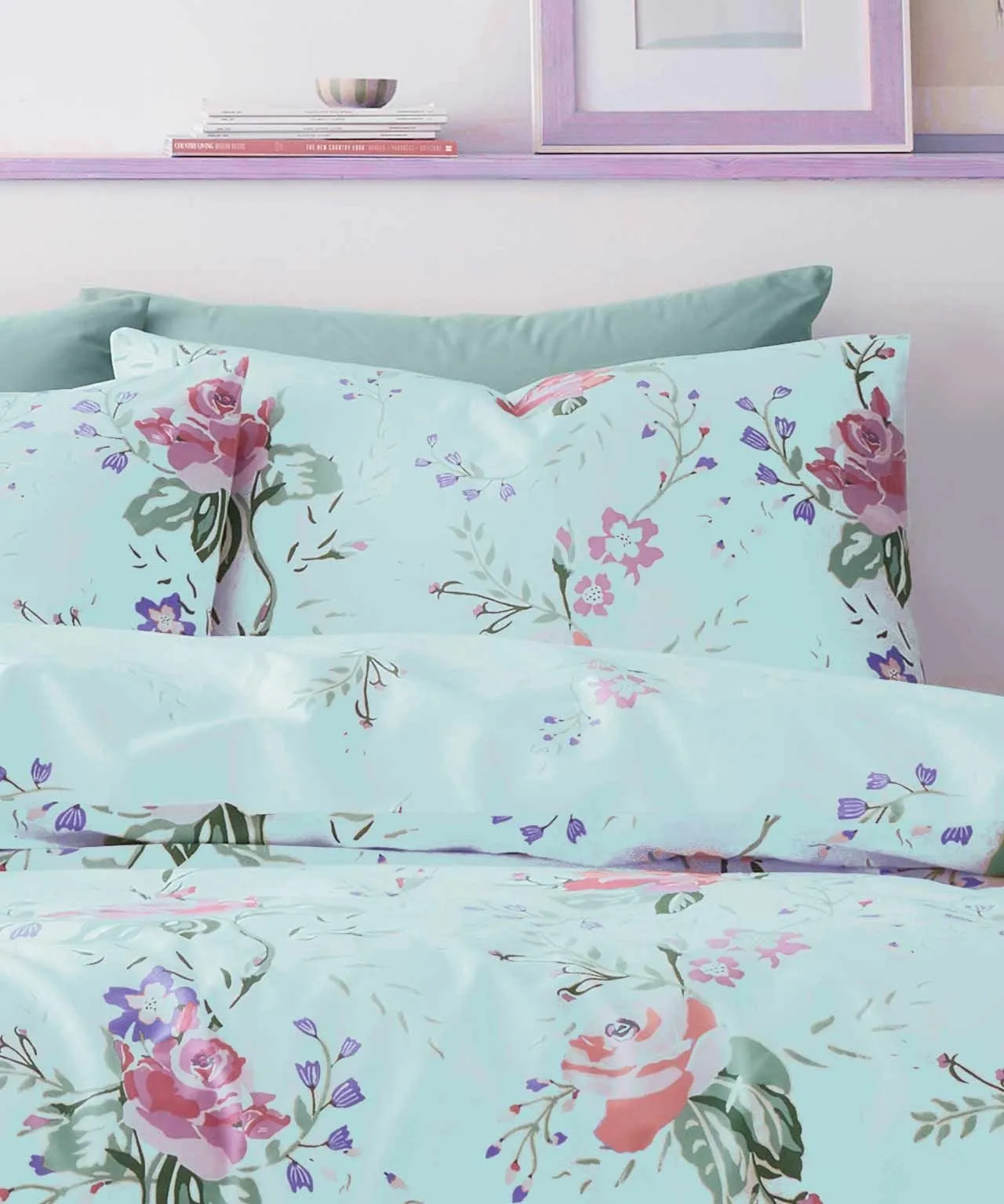 Rose Garden Cotton Blend Duvet Set