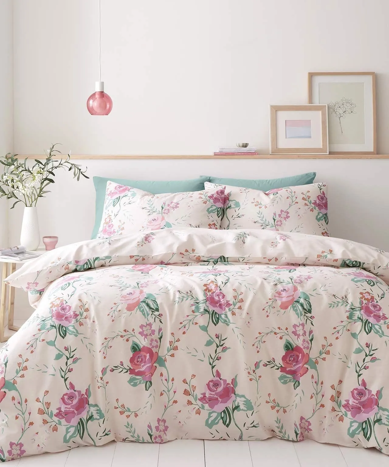 Rose Garden Cotton Blend Duvet Set