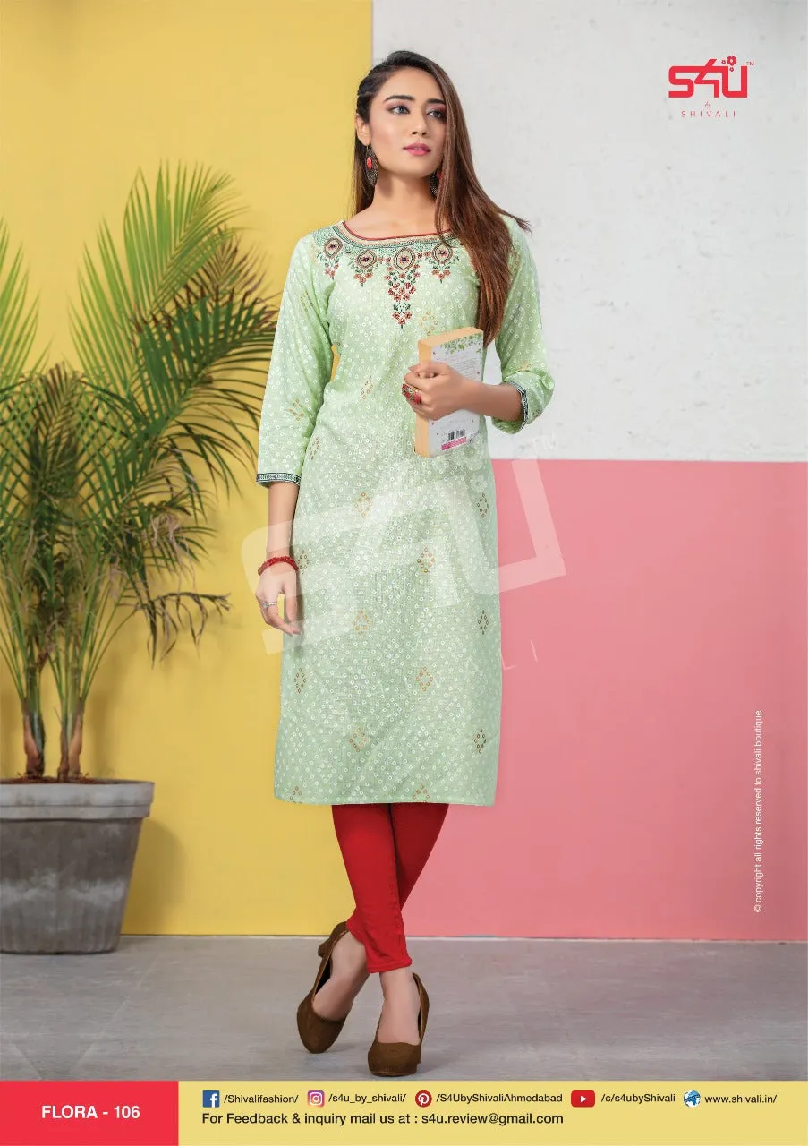 S4U Shivali Flora Casual Cotton Printed Daily Wear Kurti Collections