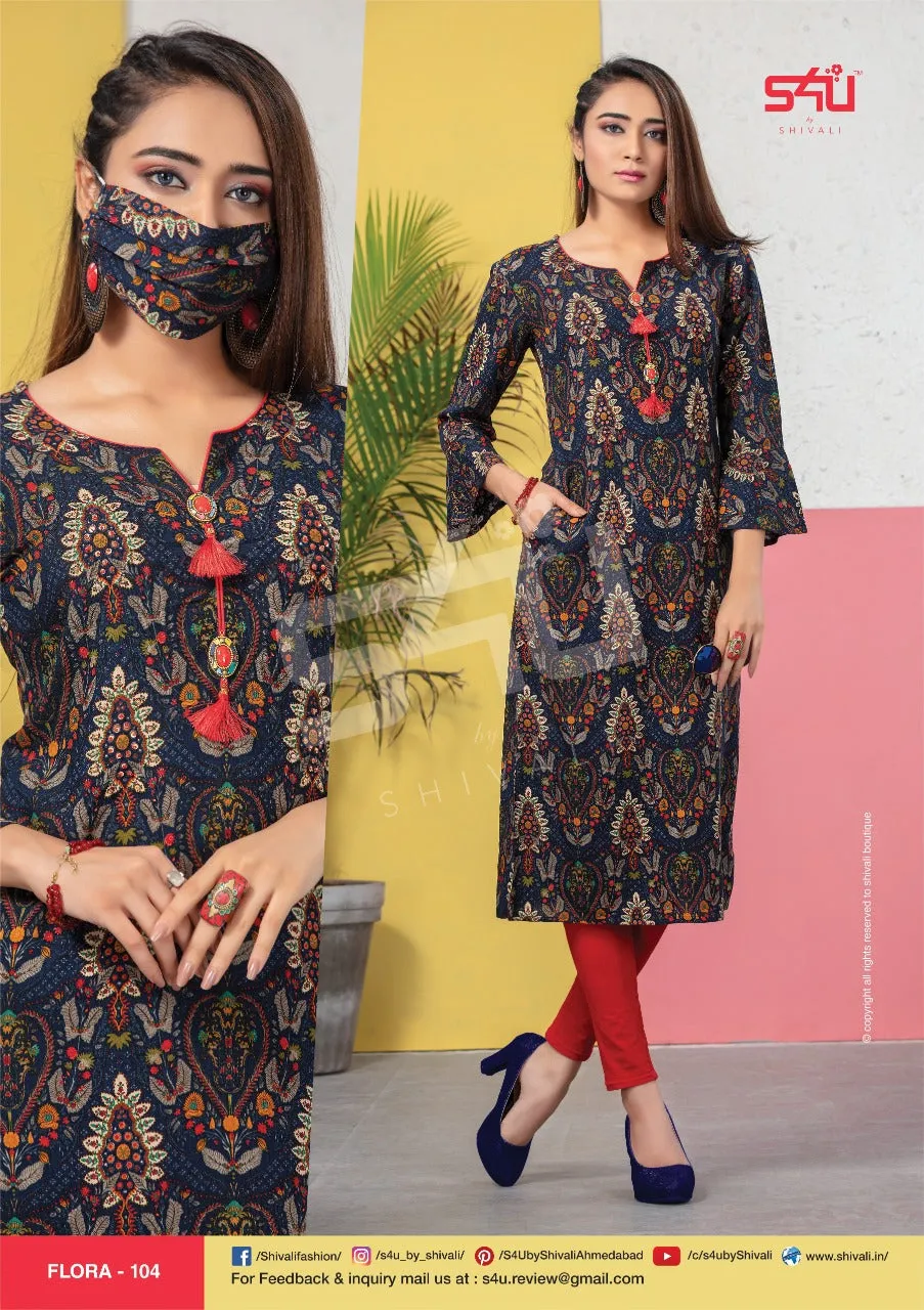 S4U Shivali Flora Casual Cotton Printed Daily Wear Kurti Collections