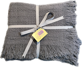 Sale: 100% Cotton Throw Blankets – 50″ x 60″: Gray Made in USA