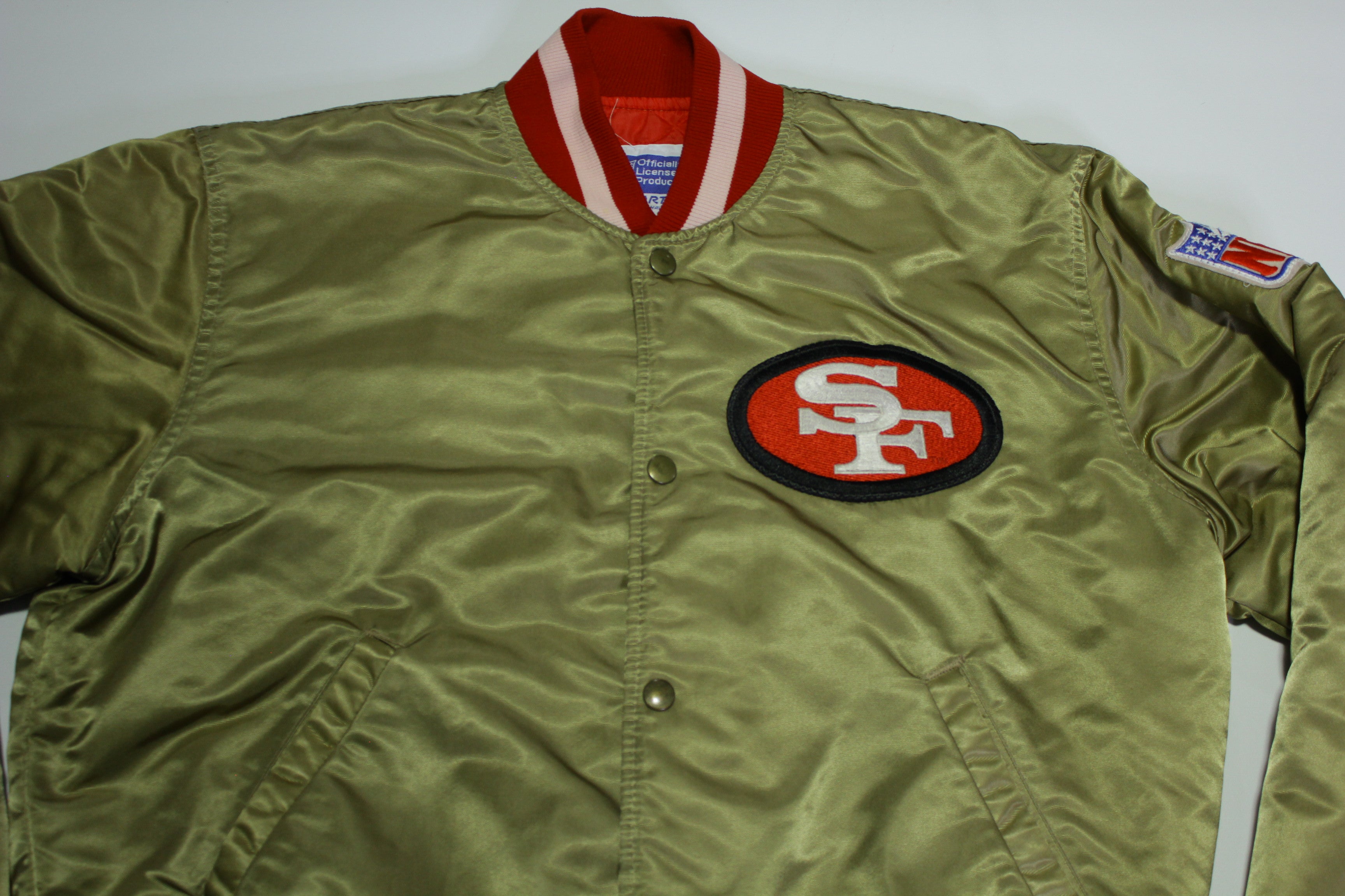 San Francisco 49ers Vintage 80's Satin NFL Quilt Lined Made in USA Starter Jacket