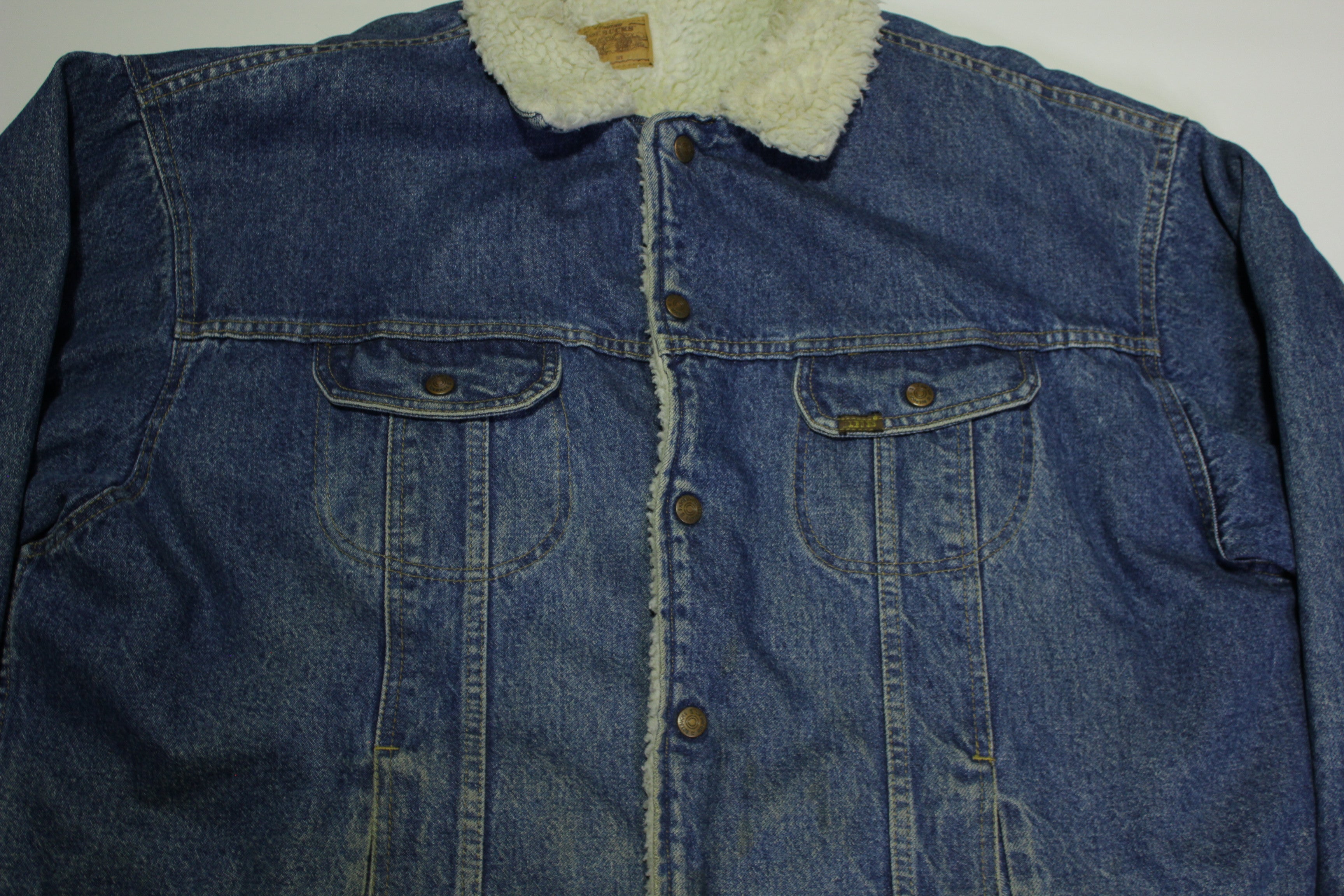 Sears Roebucks Vintage 80's Sherpa Lined Denim Jean Jacket