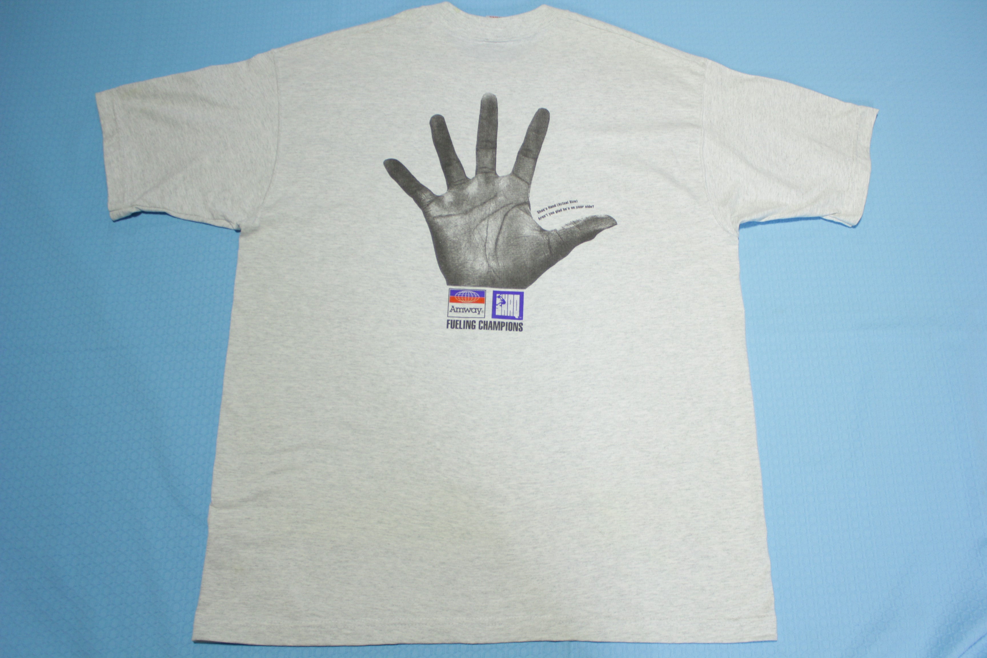 Shaquille O'Neal Shaq Bar Vintage 90's Nutrilite Hand Actual Size T-Shirt