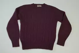 Shetland Wool Vintage 70's Cabled Knit Sweater