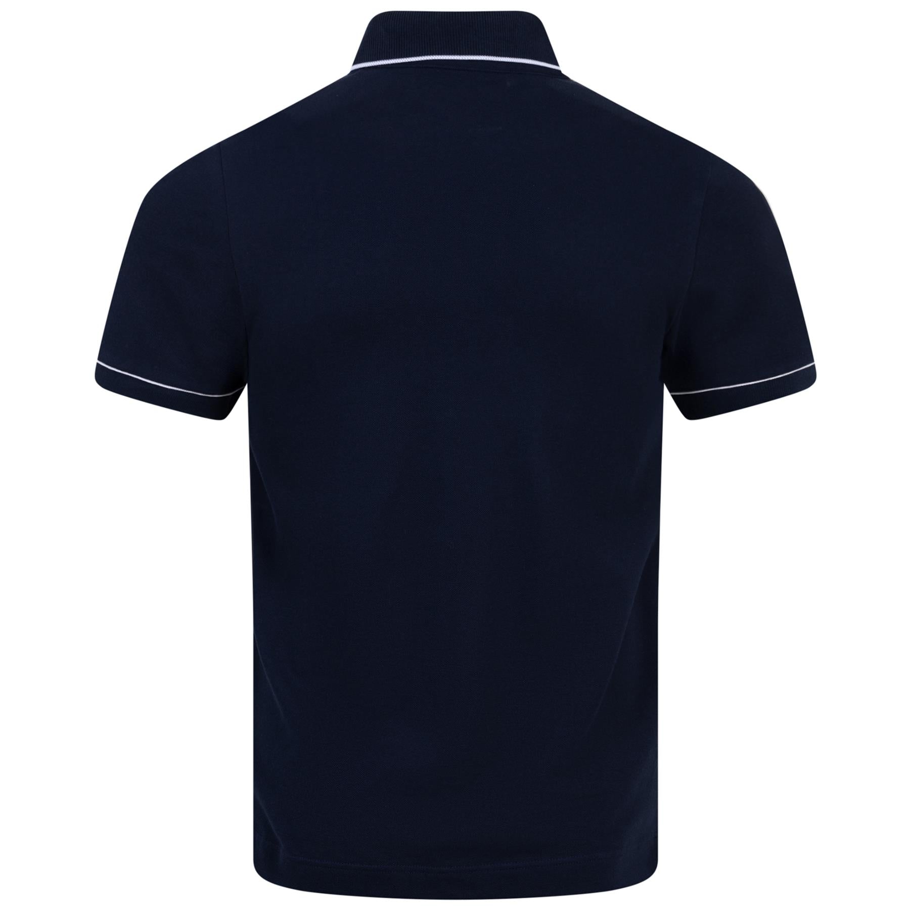 Smart Paris Stretch Cotton Contrast Trim Polo Midnight Blue - SS24