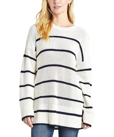 Splendid Womens Silk Blend Split Hem Pullover Sweater