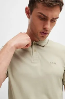 Stretch-cotton slim-fit polo shirt with branding