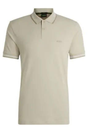 Stretch-cotton slim-fit polo shirt with branding