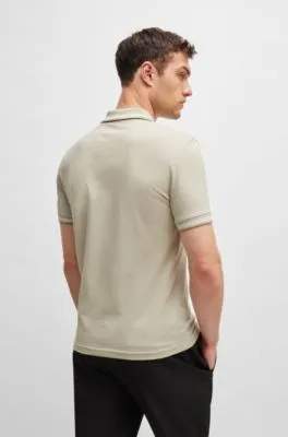 Stretch-cotton slim-fit polo shirt with branding