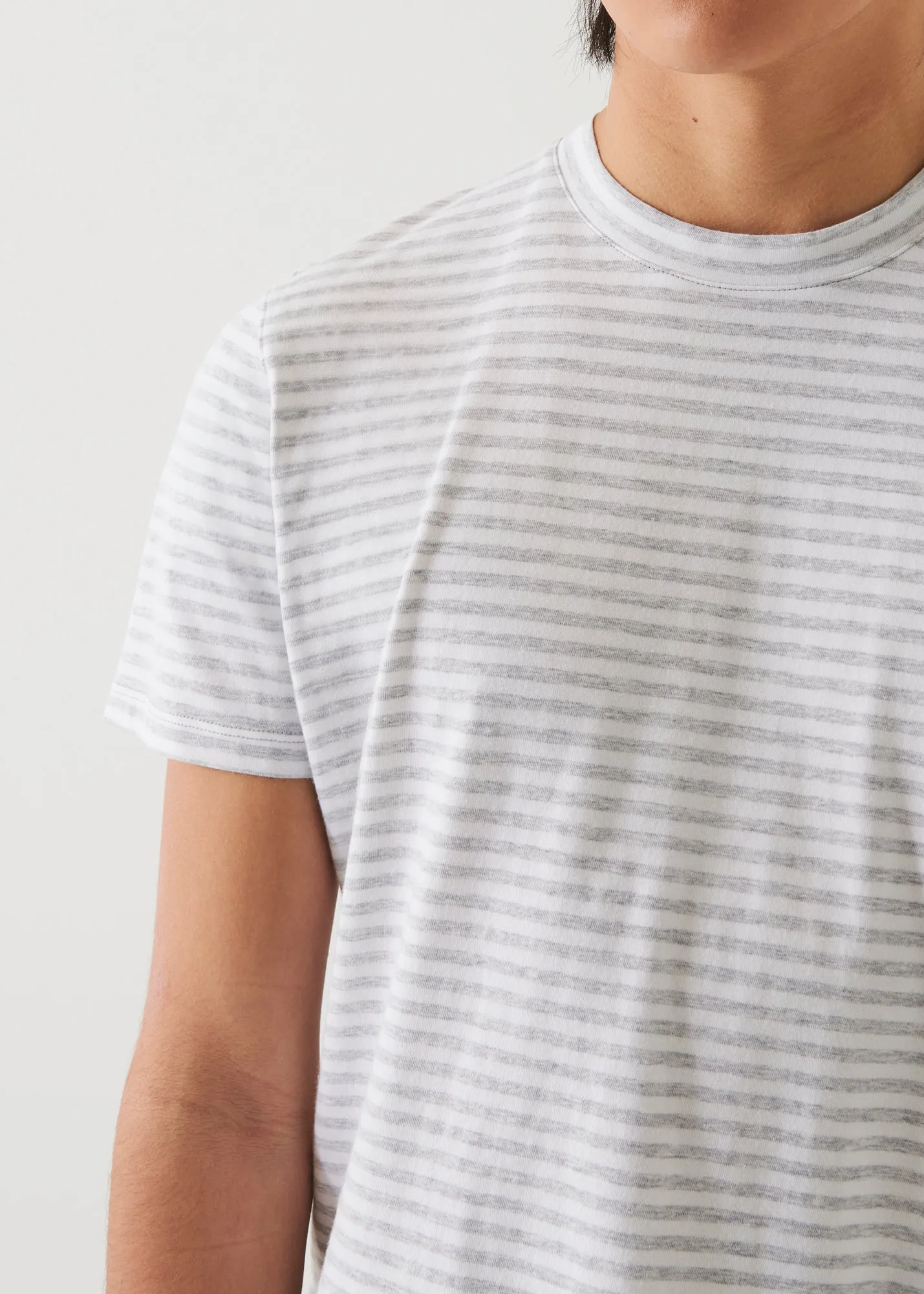 STRIPED PIMA COTTON STRETCH T-SHIRT