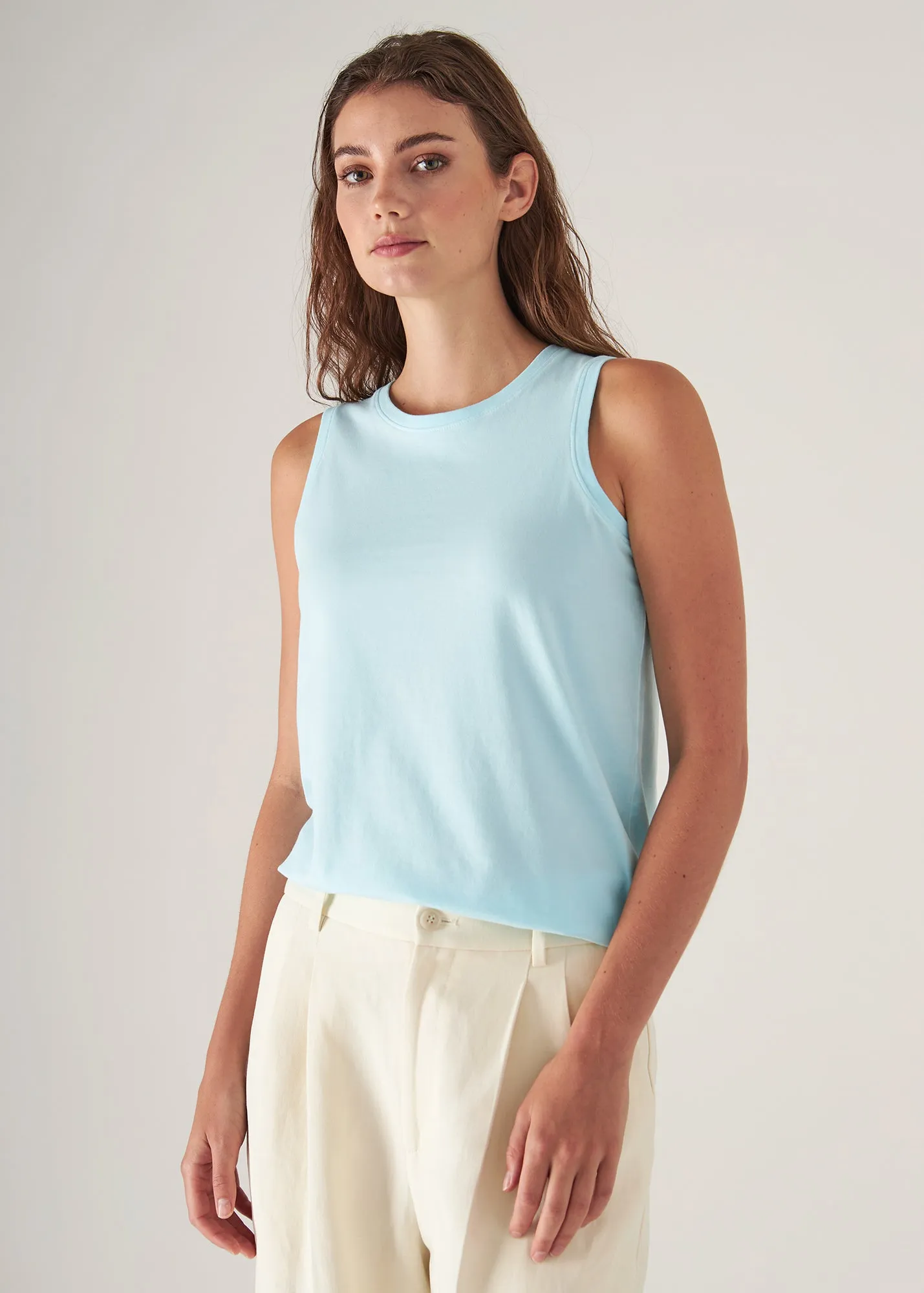 SUBLIME REACTIVE PIMA COTTON STRETCH BOYFRIEND TANK