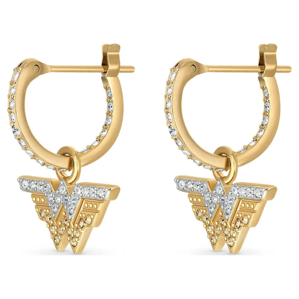 Swarovski Fit Wonder Woman Hoop Pierced Earrings, Gold Tone -5522301