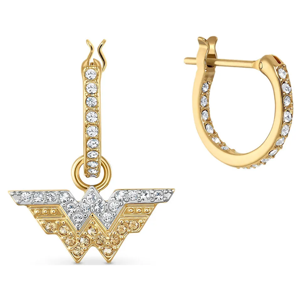 Swarovski Fit Wonder Woman Hoop Pierced Earrings, Gold Tone -5522301