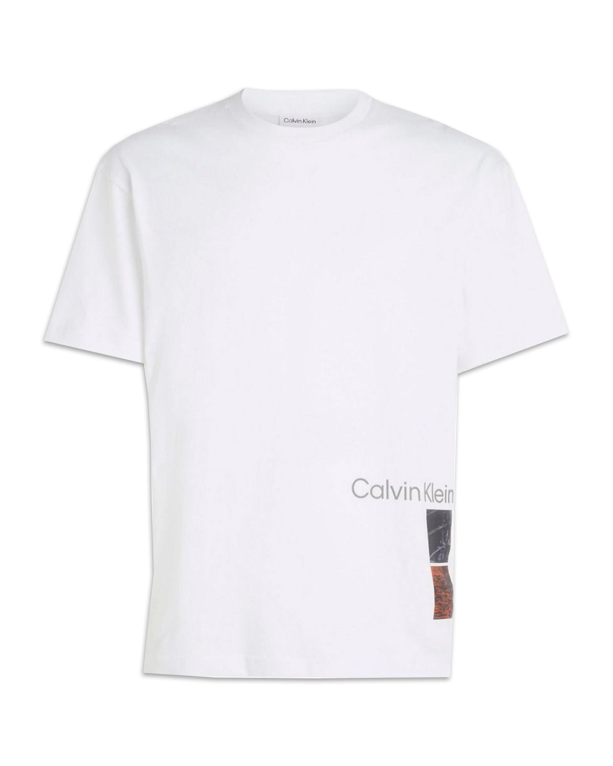 T-Shirt Uomo Calvin Klein Photo Side Print Bianco