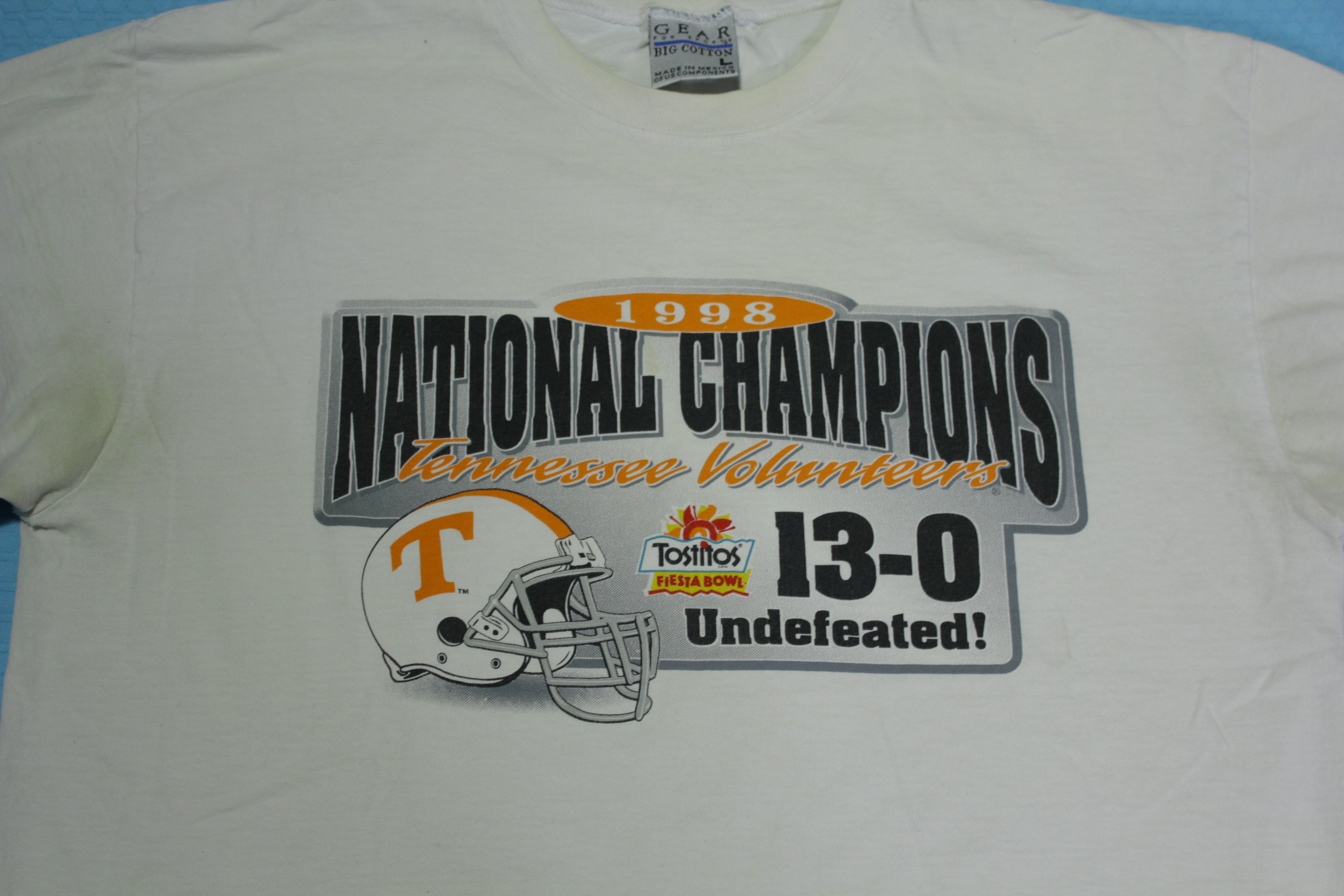 Tennessee Volunteers 1998 National Champions Vintage 90's Tostitos Undefeated T-Shirt