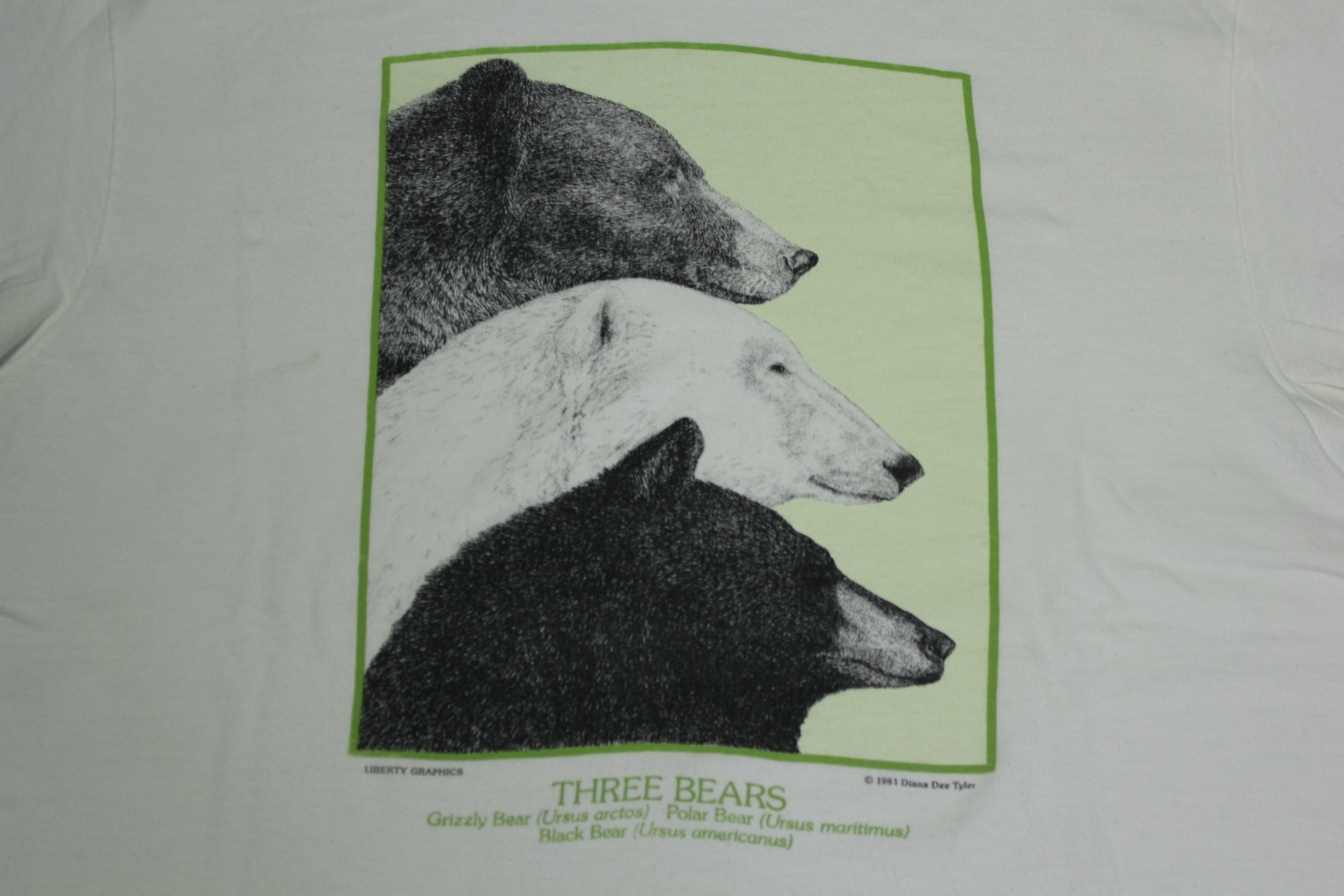 Three Bears Grizzly Polar Black 1981 Liberty Graphics Vintage 80's Wildlife T-Shirt