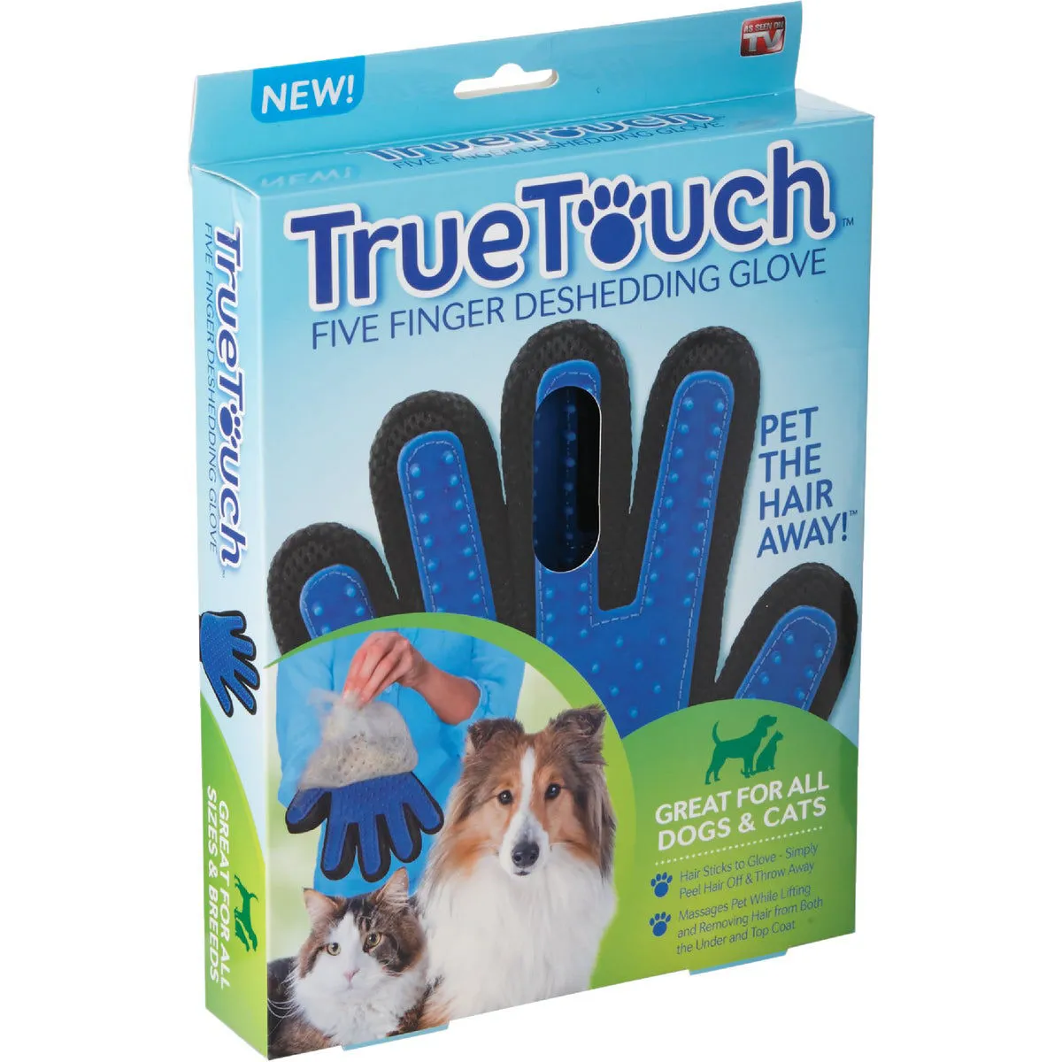 True Touch True Touch 2-In-1 Silicone Tip Five Finger Deshedding Pet Glove