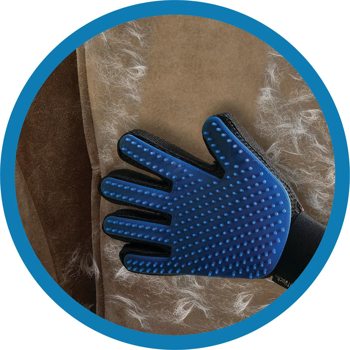 True Touch True Touch 2-In-1 Silicone Tip Five Finger Deshedding Pet Glove