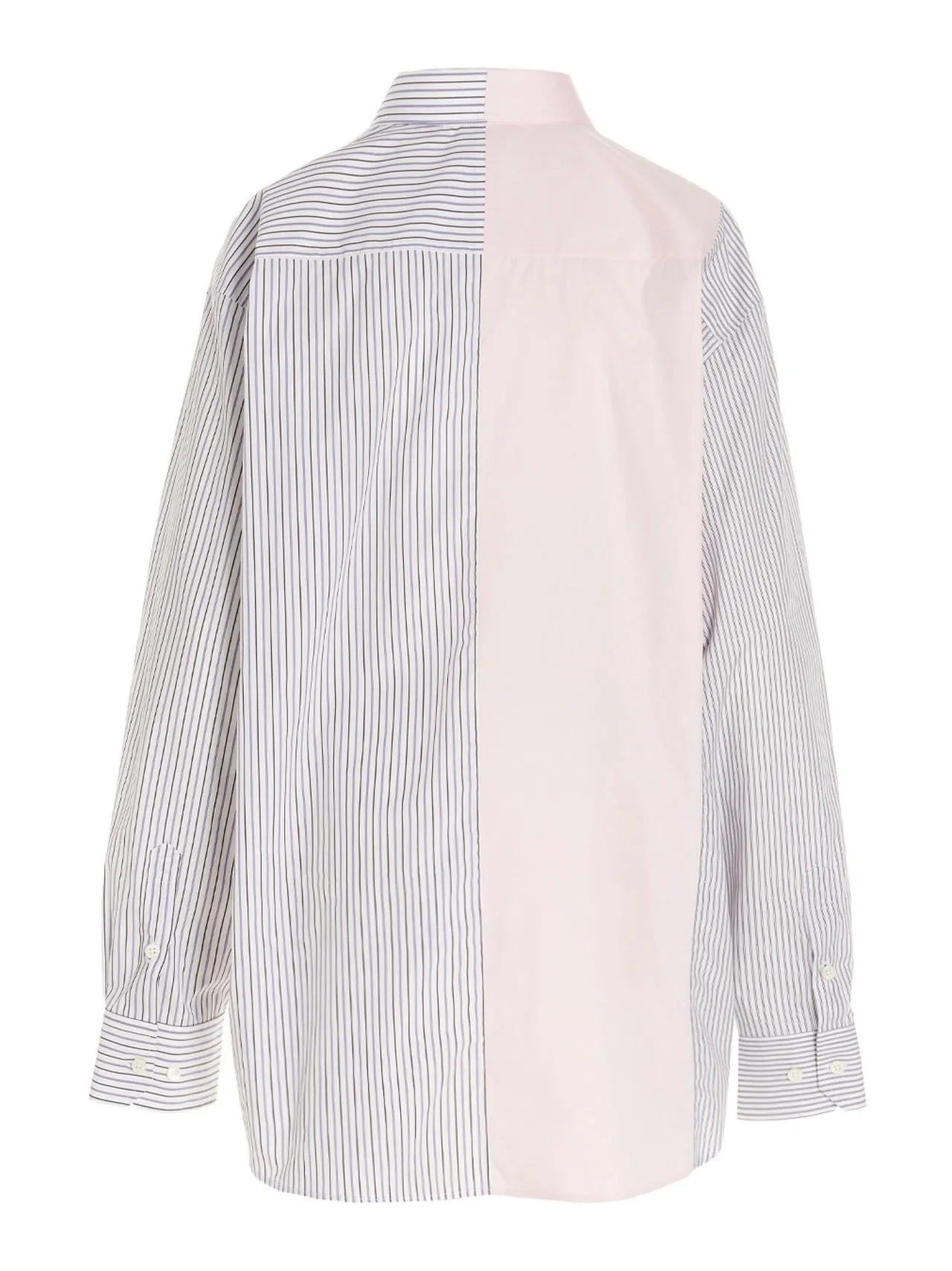 Vetements Logo Printed Striped Long-Sleeved Shirt