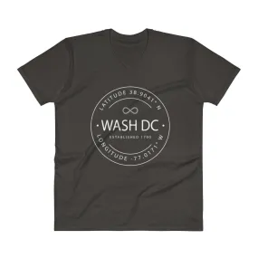 Washington DC - V-Neck T-Shirt - Latitude & Longitude