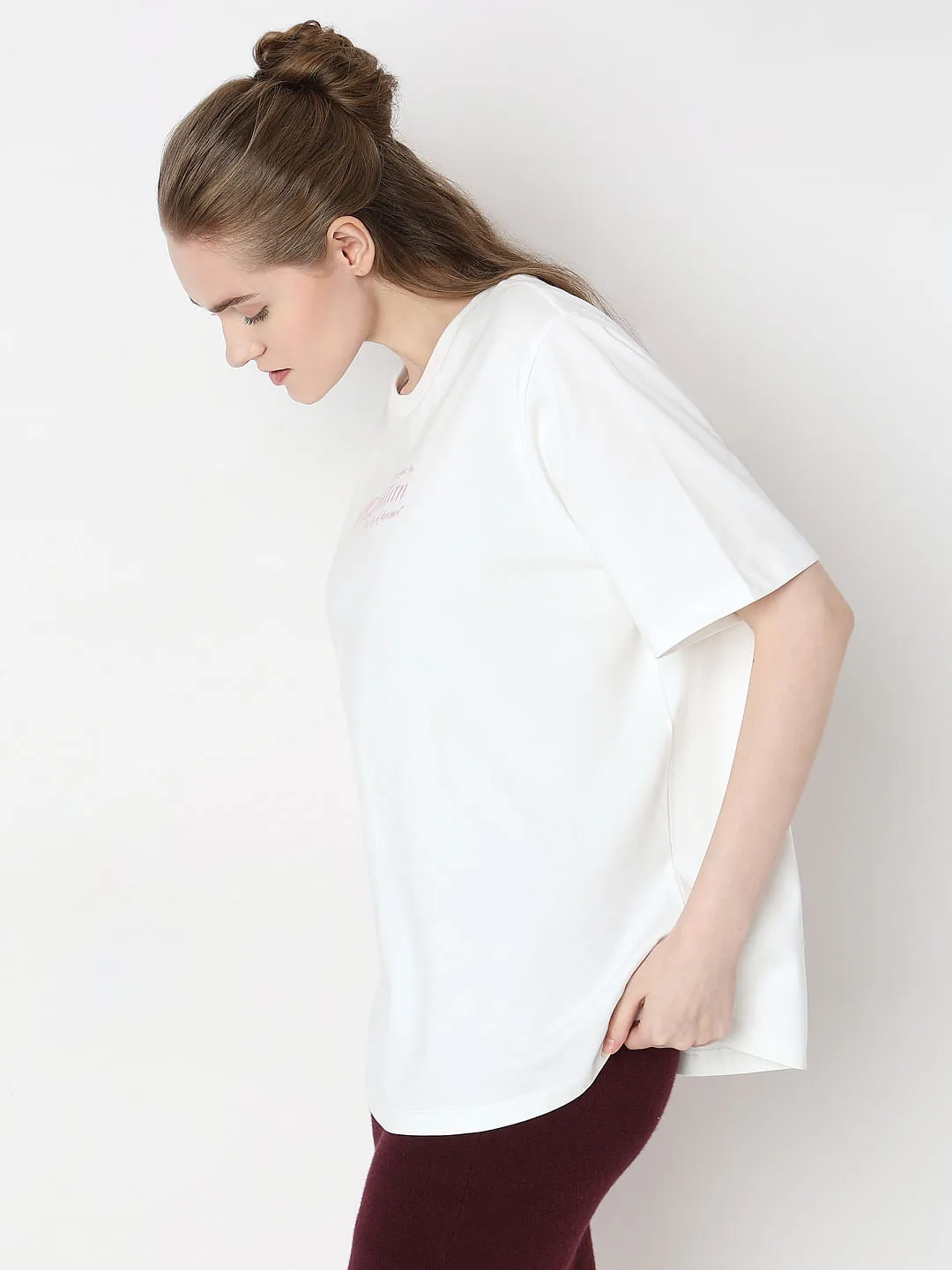 White Text Print Organic Cotton T-shirt