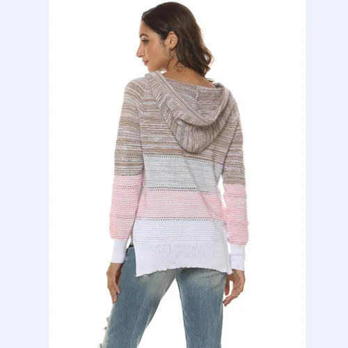 Women's Hoodie Sweater Long Sleeve Sweaters & Cardigans Casual Stripe