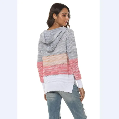 Women's Hoodie Sweater Long Sleeve Sweaters & Cardigans Casual Stripe